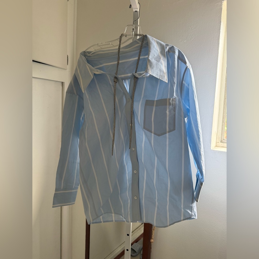 AUTHENTIC Alexander wang shirt with diamond halter neck detail FIRM PRICE - Picture 6 of 15